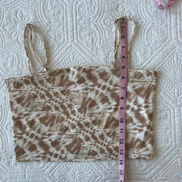 Express Body Contour Crop Tank Top Tan Tie Dye Medium M NWT - Picture 8 of 10